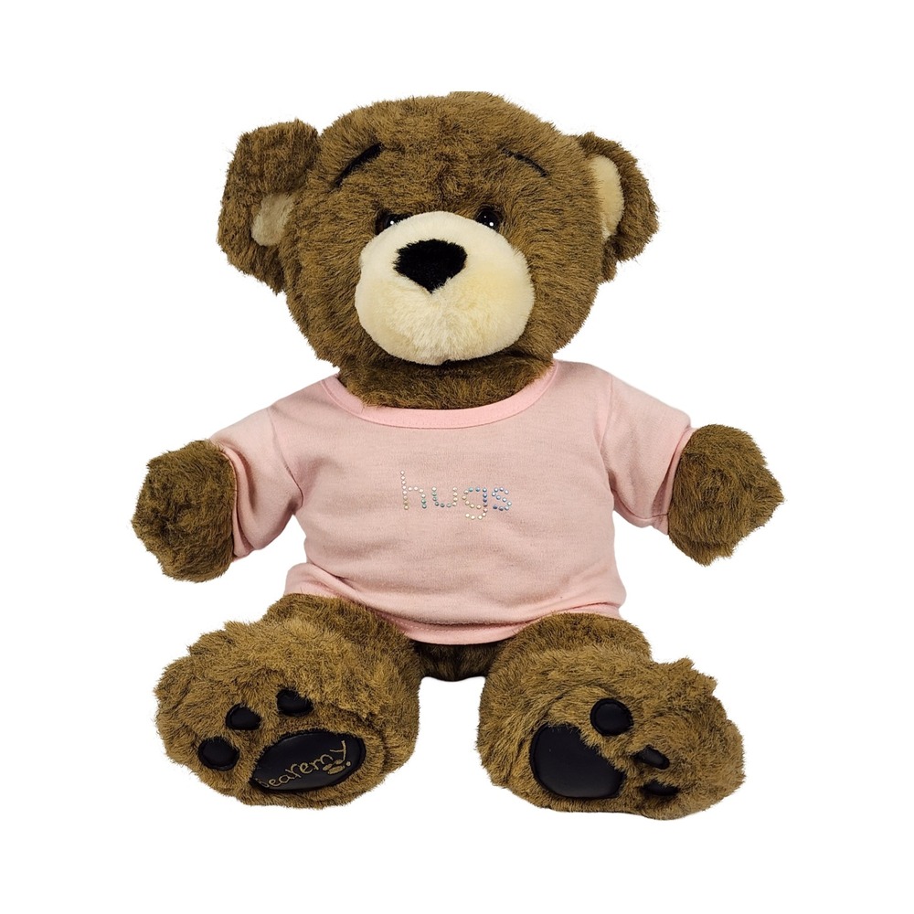 Build-A-Bear Workshop Bearemy Brown Teddy Bear Pink Hugs Rhinestone Shirt‎ 1997